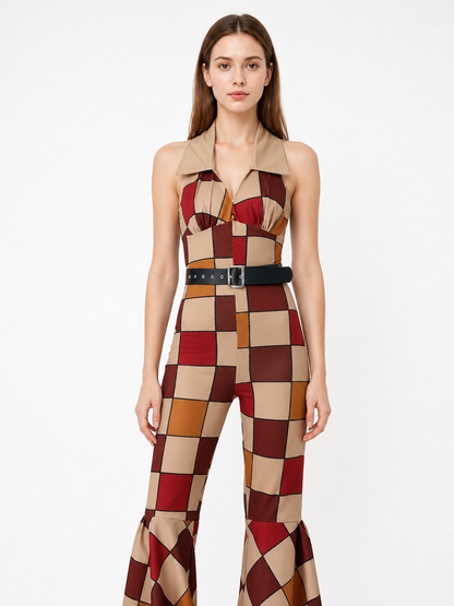 Jumpsuit with Geometric Print and Flared Pants product detail 2