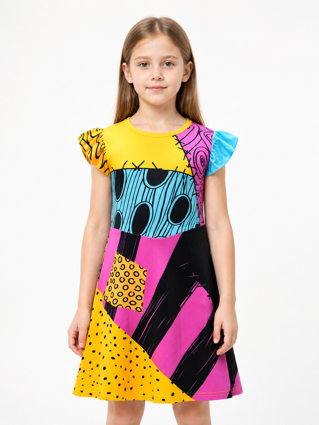 Halloween Carnival Dress with Geometric Print Costume Dresses detail 3