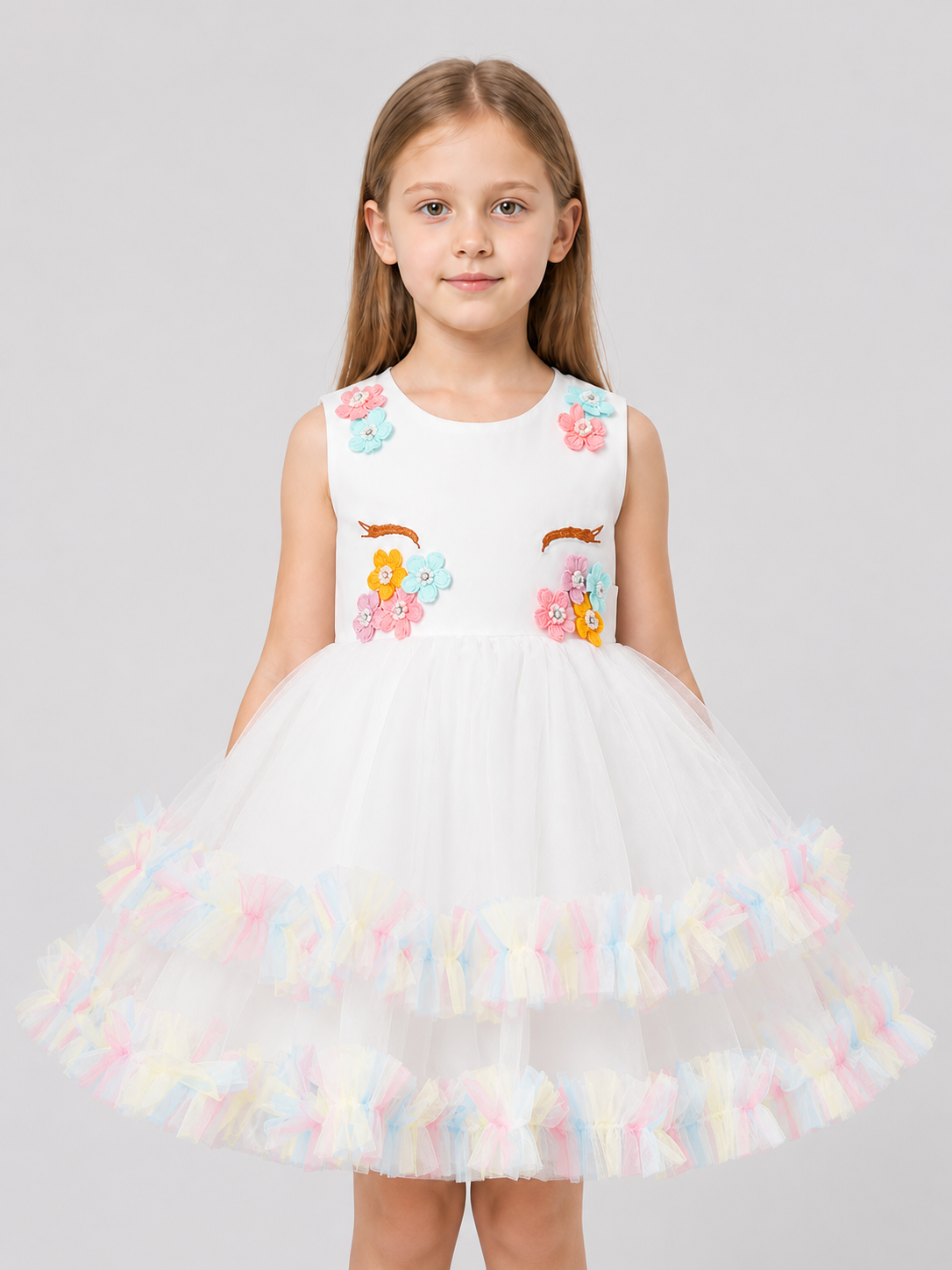 Sleeveless Princess Dress with Full Mesh Skirt Costume Dresses detail 3