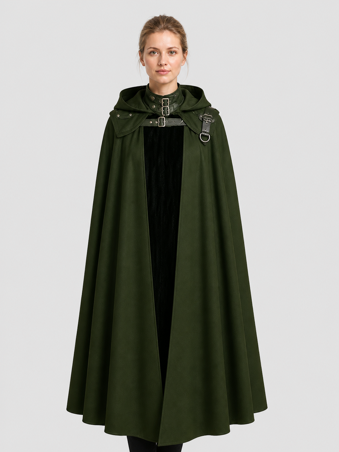 Vampire Halloween Cosplay Cloak, Black, with Hood Costume Capes detail 2