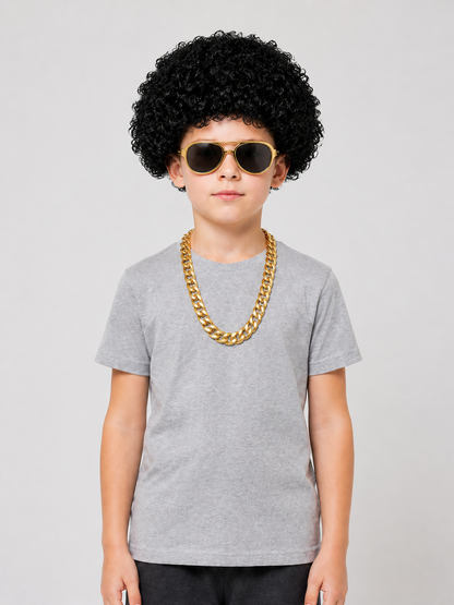 Accessory Set: Retro-Style Glasses, Chain, and Wig Costume Wigs detail 3