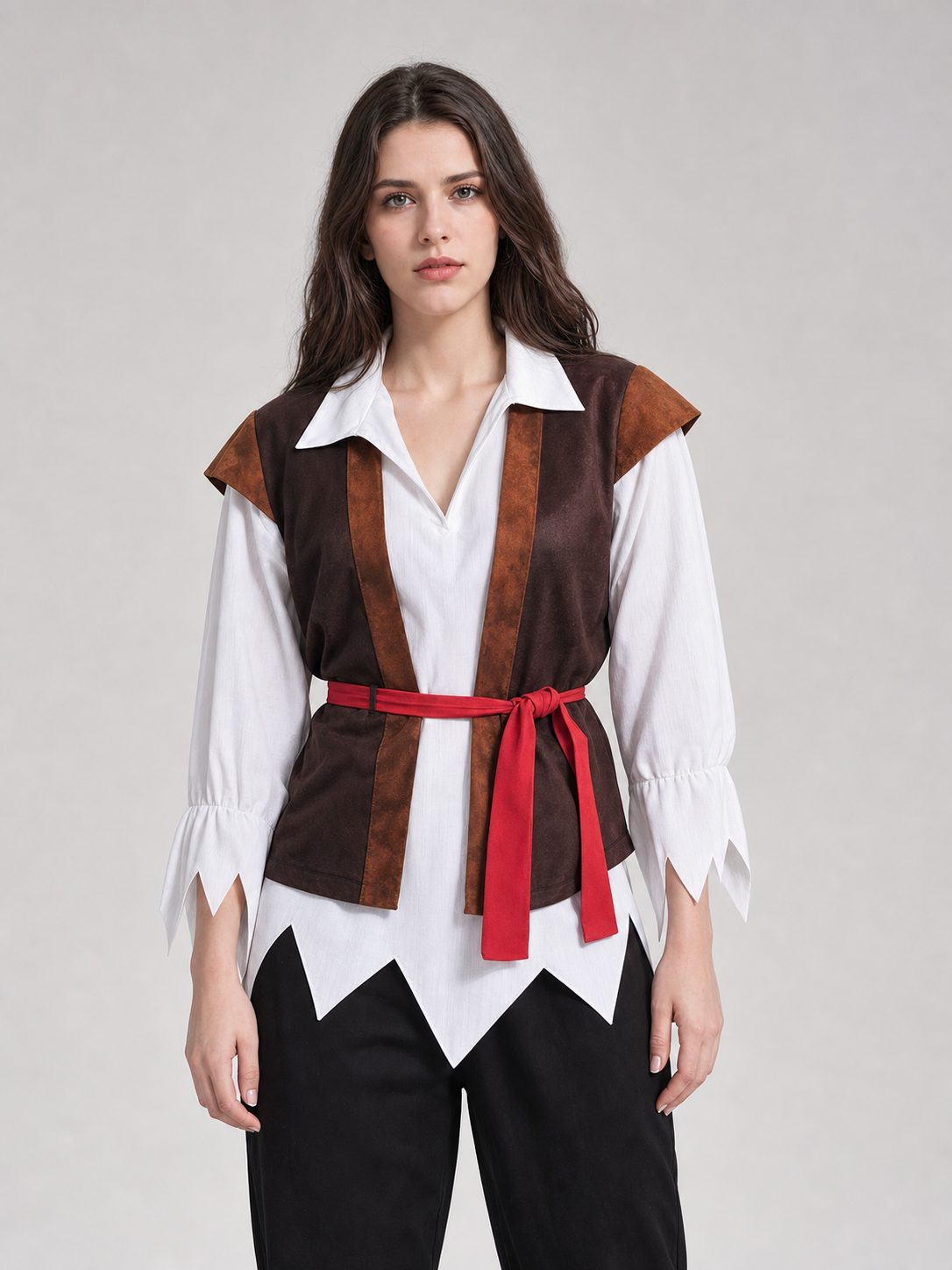 Pirate Costume with Vest and Accessories for Cosplay
