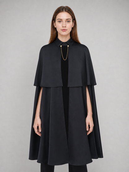 Black Gothic Cape with Chain for Cosplay