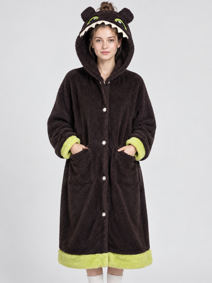 Long Hooded Robe with Ears