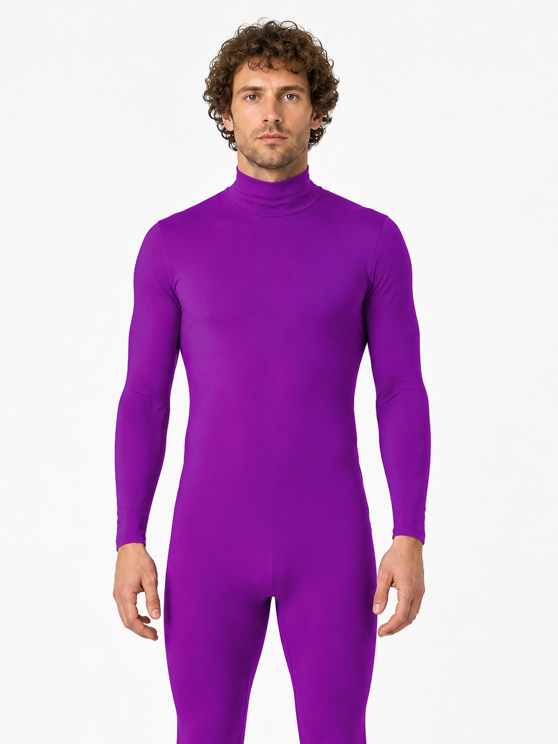 Purple Jumpsuit with a High Collar and Sleeves product detail 2