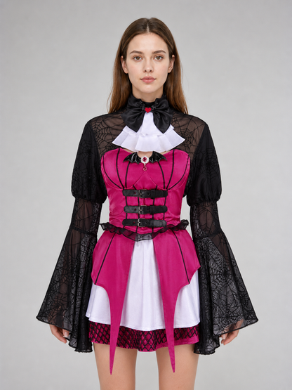 Gothic Draculaura Cosplay Dress with Corset Bodice
