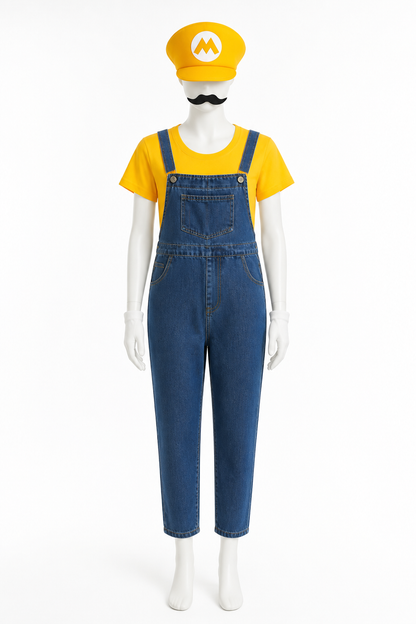Mario Costume with T-Shirt and Bib Overalls Costumes detail 3