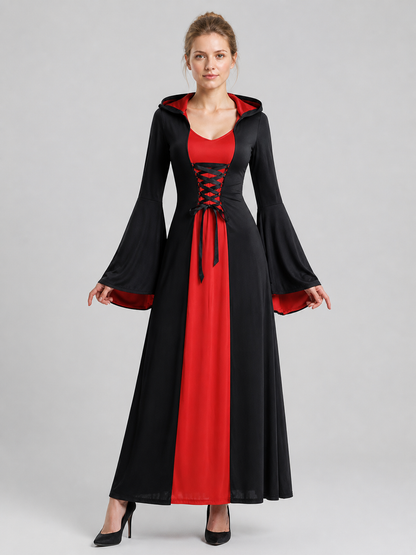Carnival Costume: Long Black and Red Dress Costume Dresses detail 2
