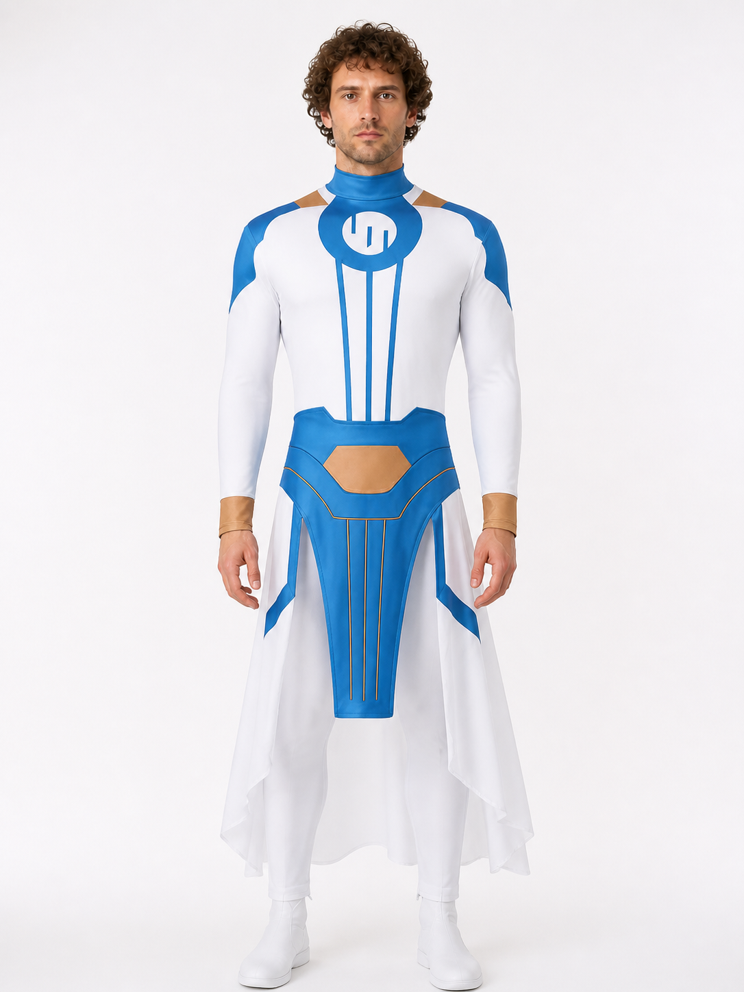 Invincible Cosplay Costume, Blue, White, and Gold Costumes detail 3