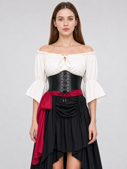 Pirate Costume with Corset and Layered Skirt