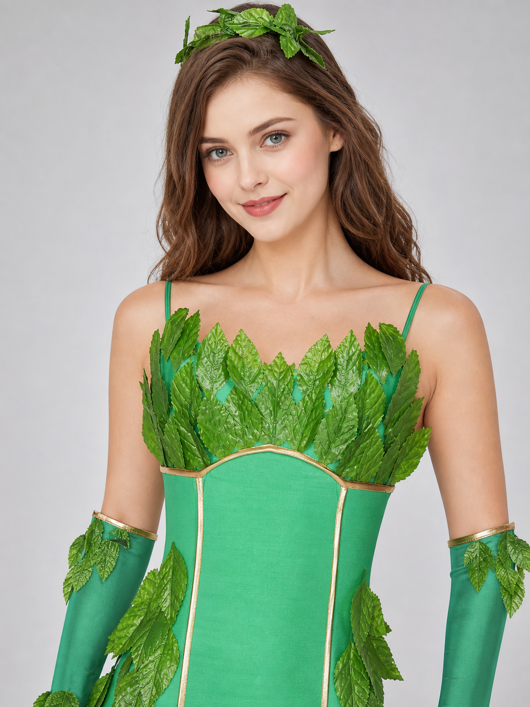 Green Stage Bodysuit with Leaf Details and Accessories