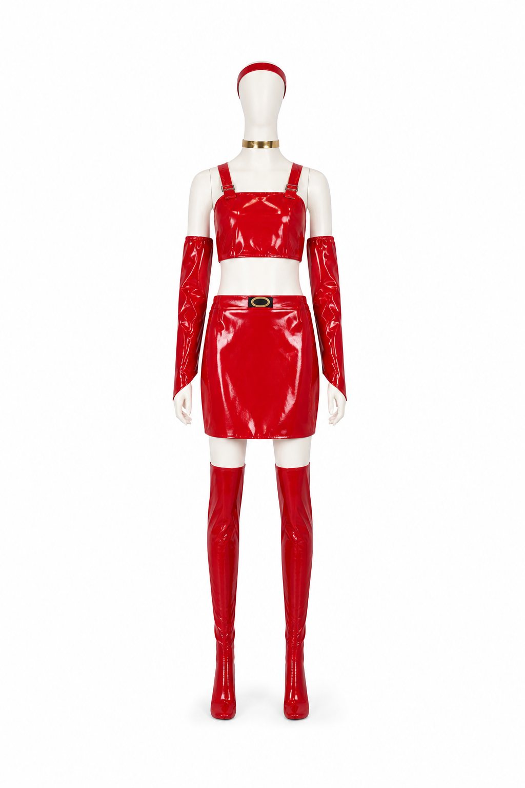 Bulma Red Cosplay Costume: Vest, Skirt, and Accessories