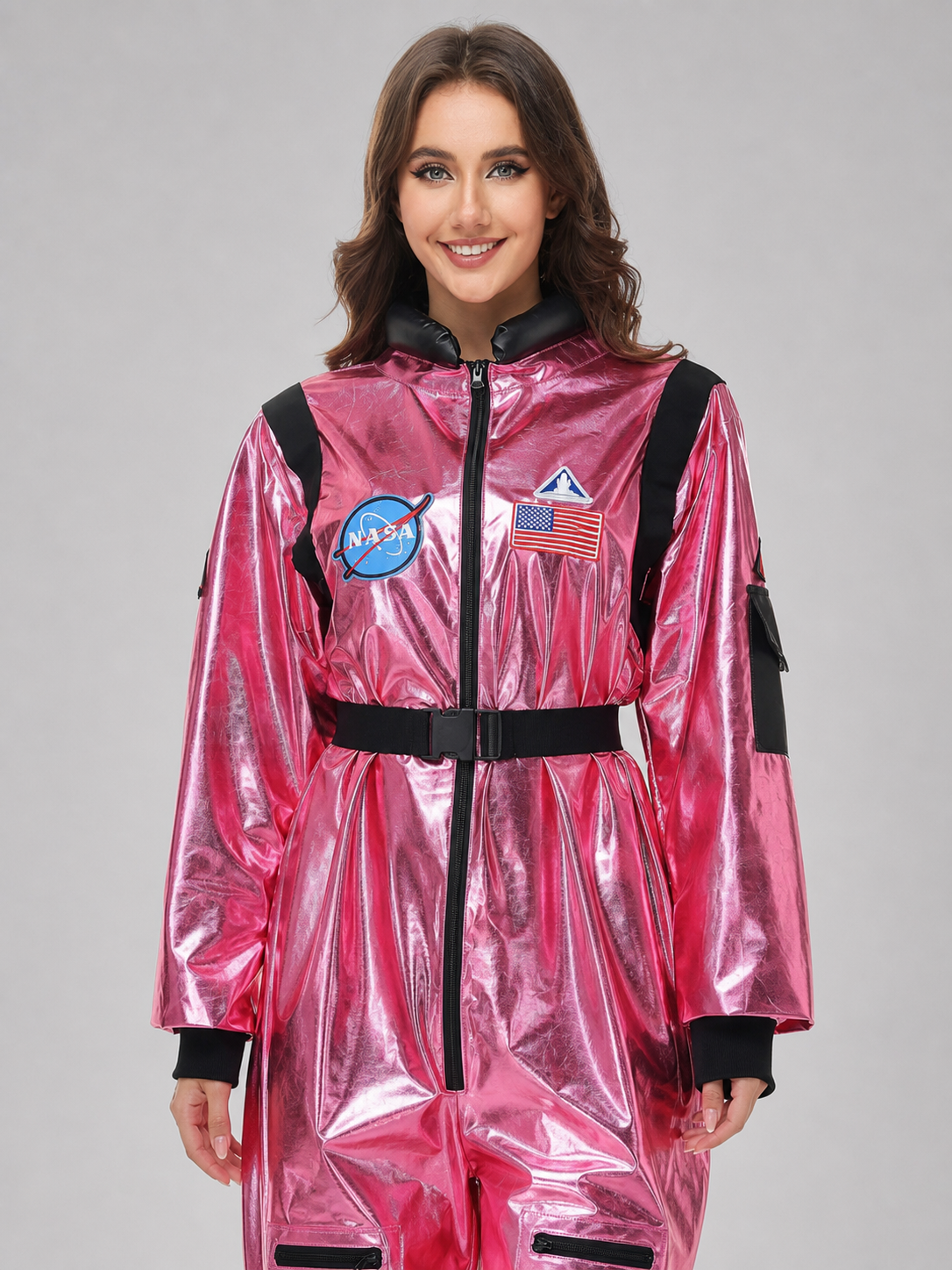 Pink Space Jumpsuit with NASA Patches