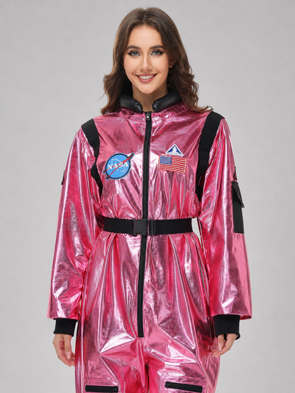 Pink Space Jumpsuit with NASA Patches