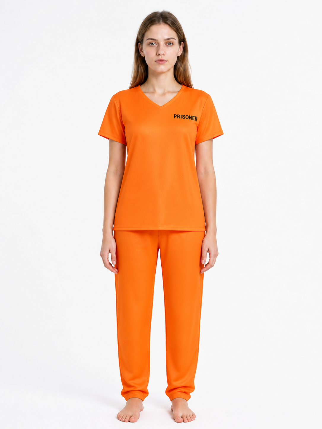 Orange Prisoner Costume, 2-Piece Set Costumes detail 3