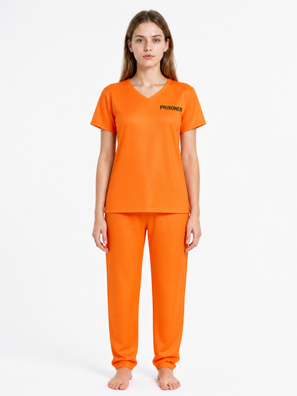 Orange Prisoner Costume, 2-Piece Set Costumes detail 3