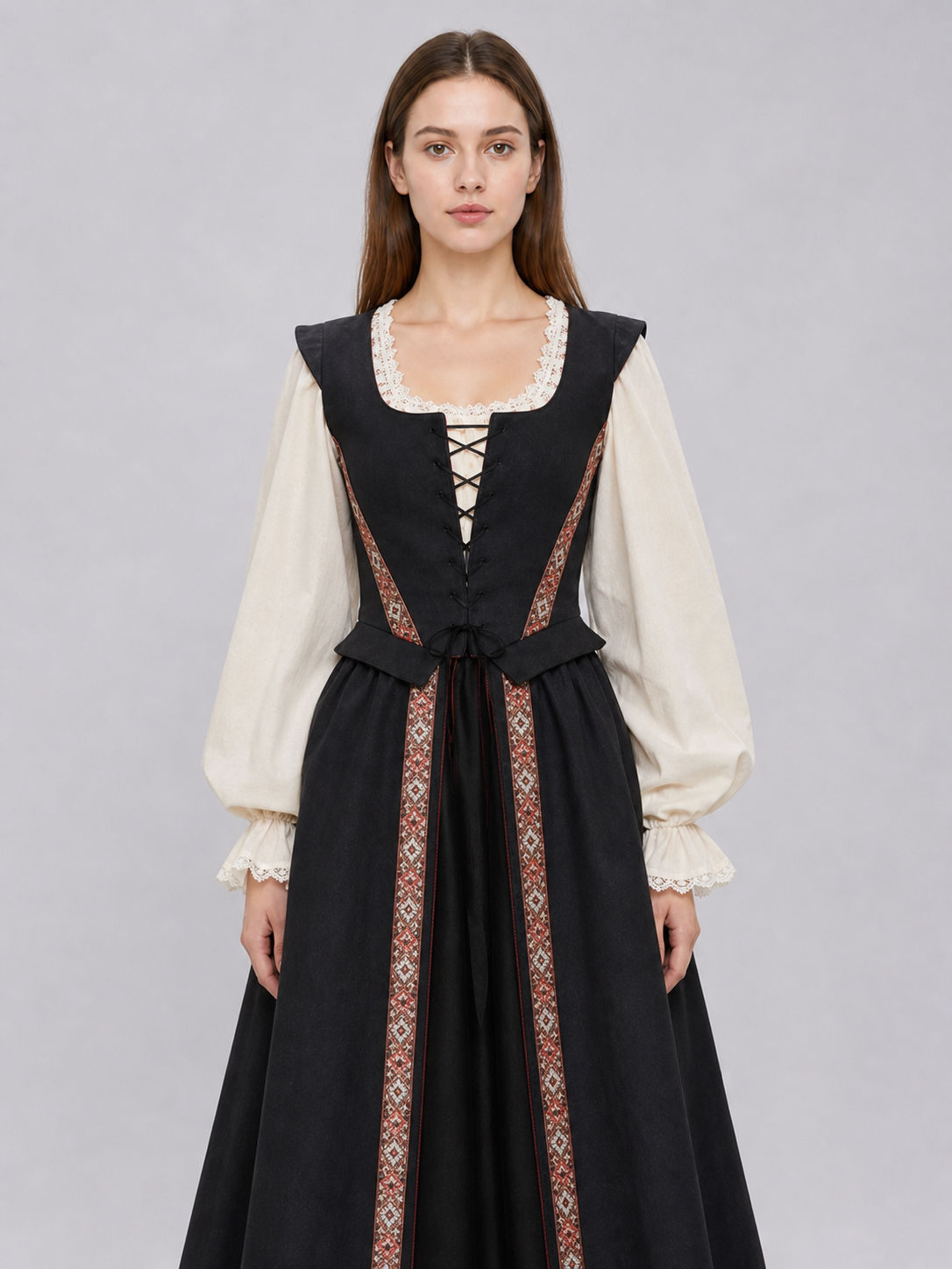Medieval-Style Lace-Up Dress