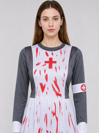 Halloween Costume: Medical Uniform with Blood Print Costumes detail
