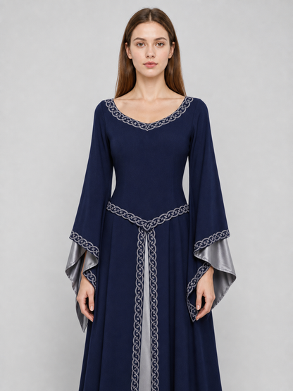 Long-Sleeve Medieval-Style Maxi Dress