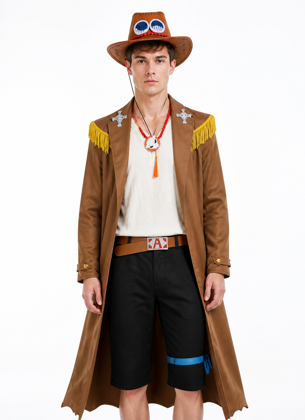 Ace One Piece Cosplay Costume with Long Coat Costumes detail 3
