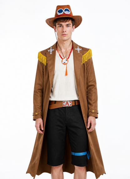 Ace One Piece Cosplay Costume with Long Coat Costumes detail 3