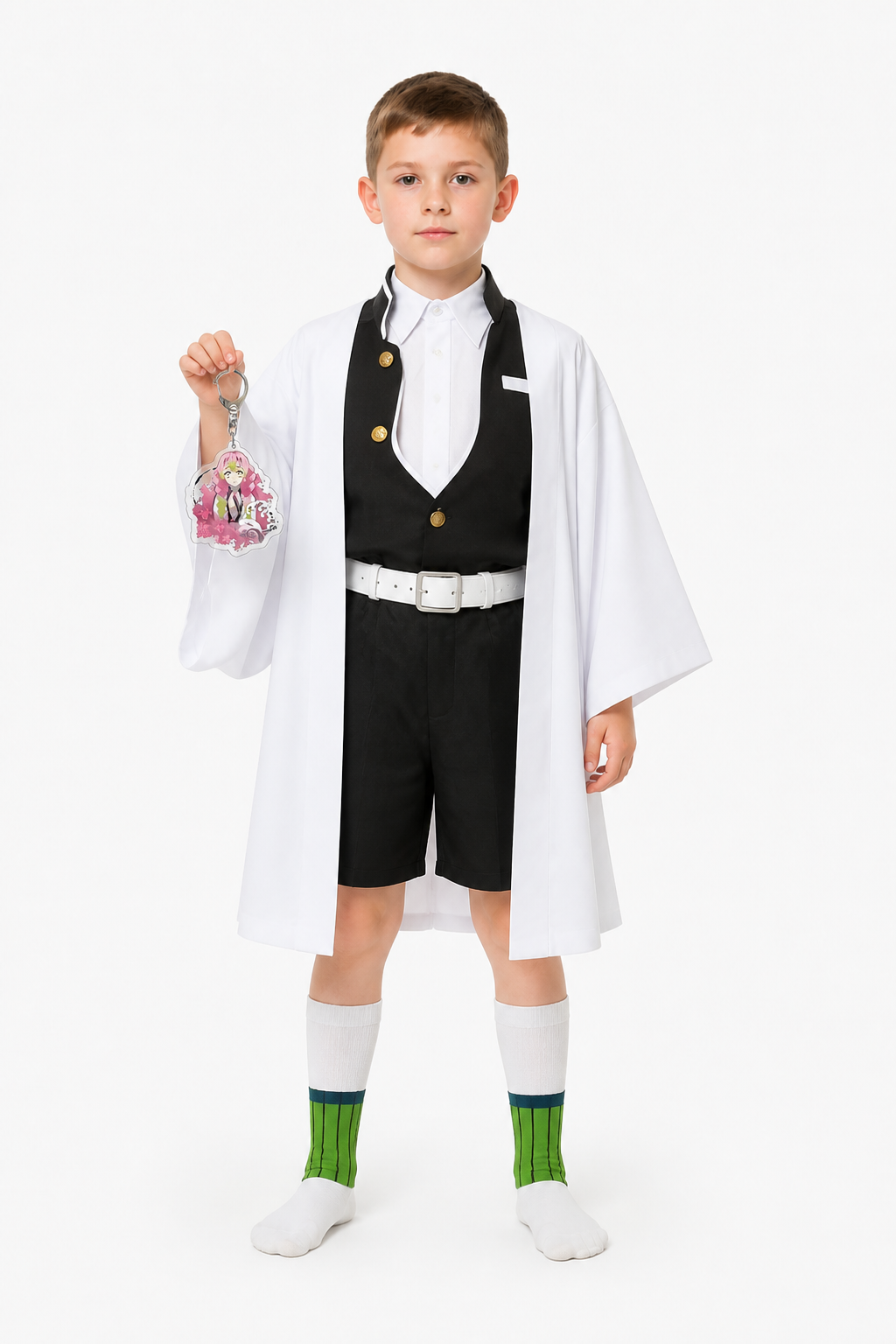 Mitsuri Kanroji Cosplay Costume, White Halloween Coat Costumes detail 3