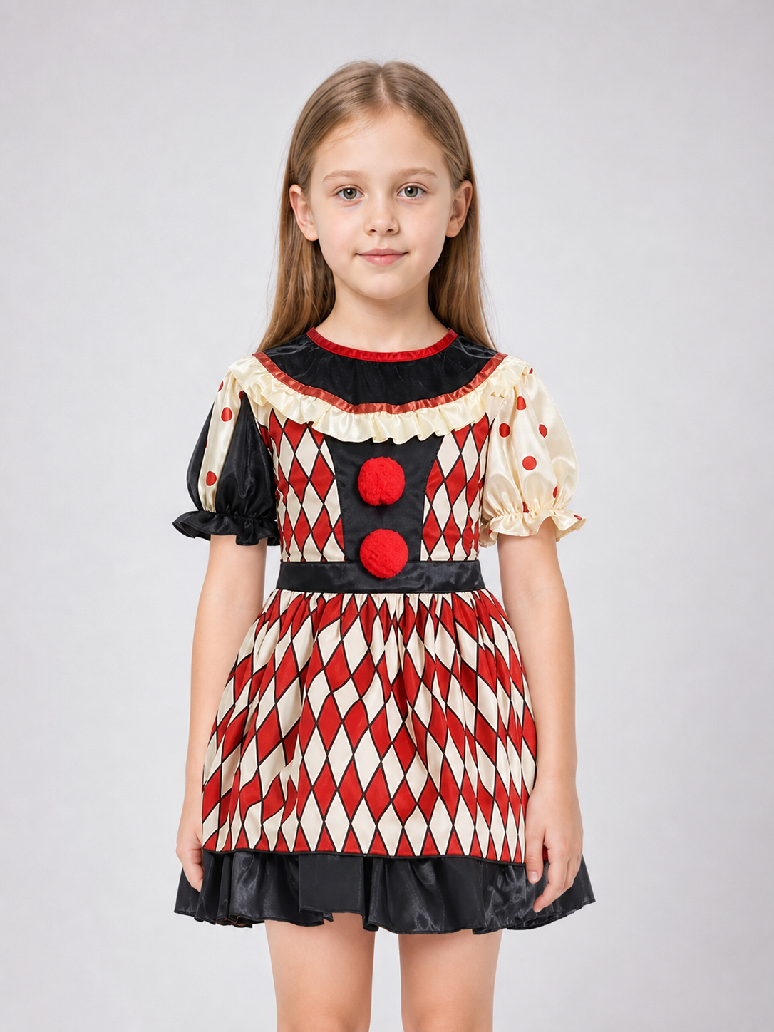 Clown Costume with Dress, Hat, and Shoes