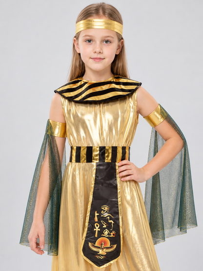 Queen Carnival Costume with Golden Dress