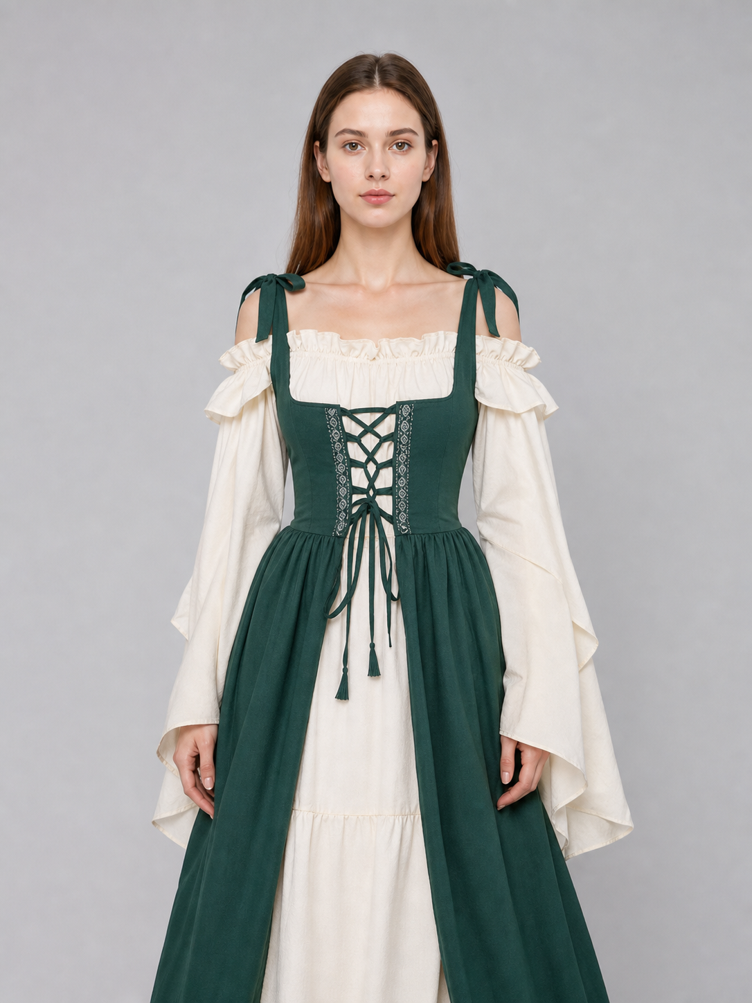 Layered Renaissance-Style Costume Dress