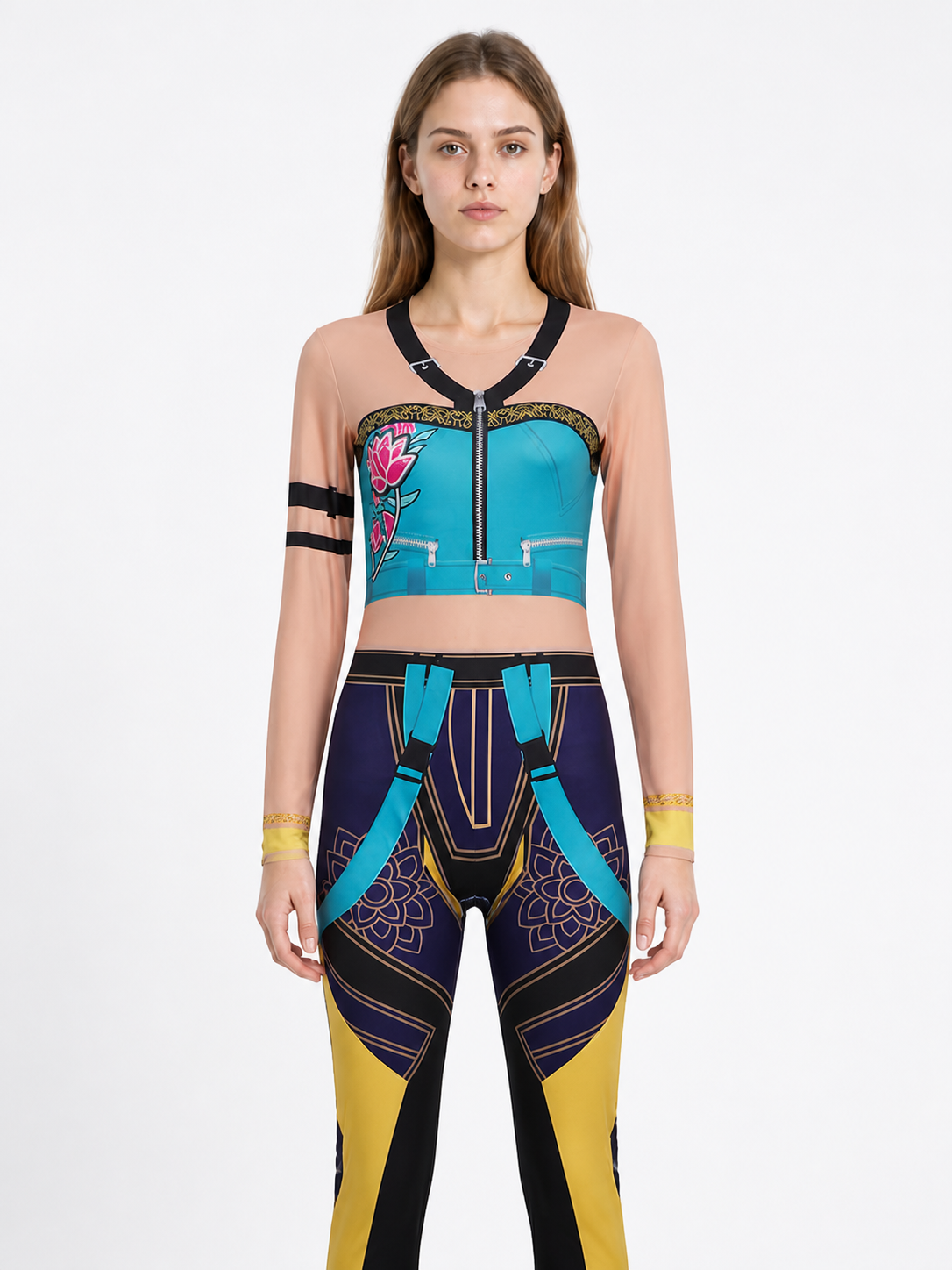 Zoe Cosplay Jumpsuit with Front Zipper Costumes detail 3