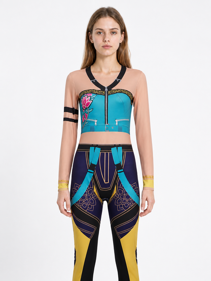 Zoe Cosplay Jumpsuit with Front Zipper Costumes detail 3