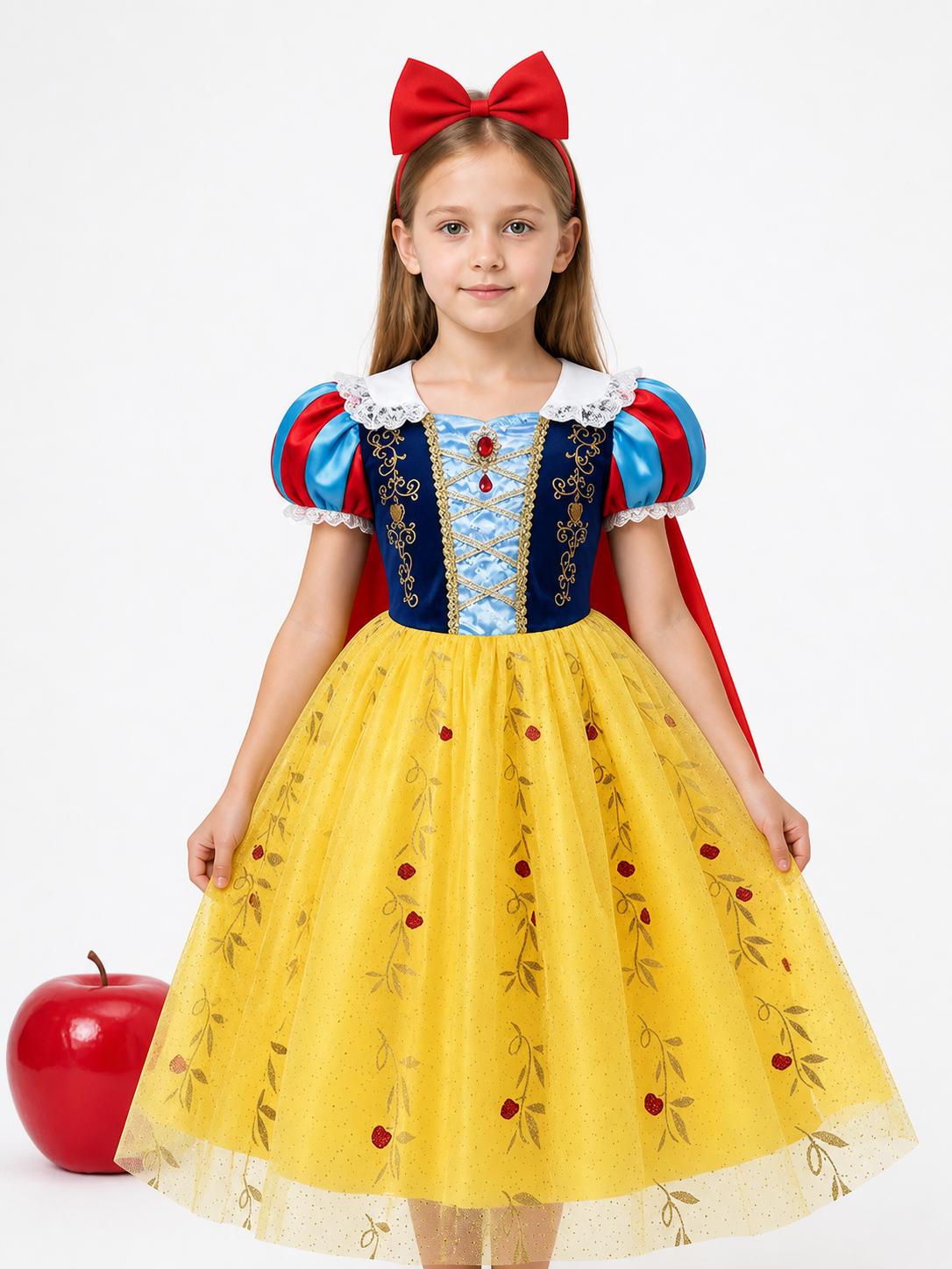 Snow White Princess Costume with Cape and Accessories Costume Capes detail 3