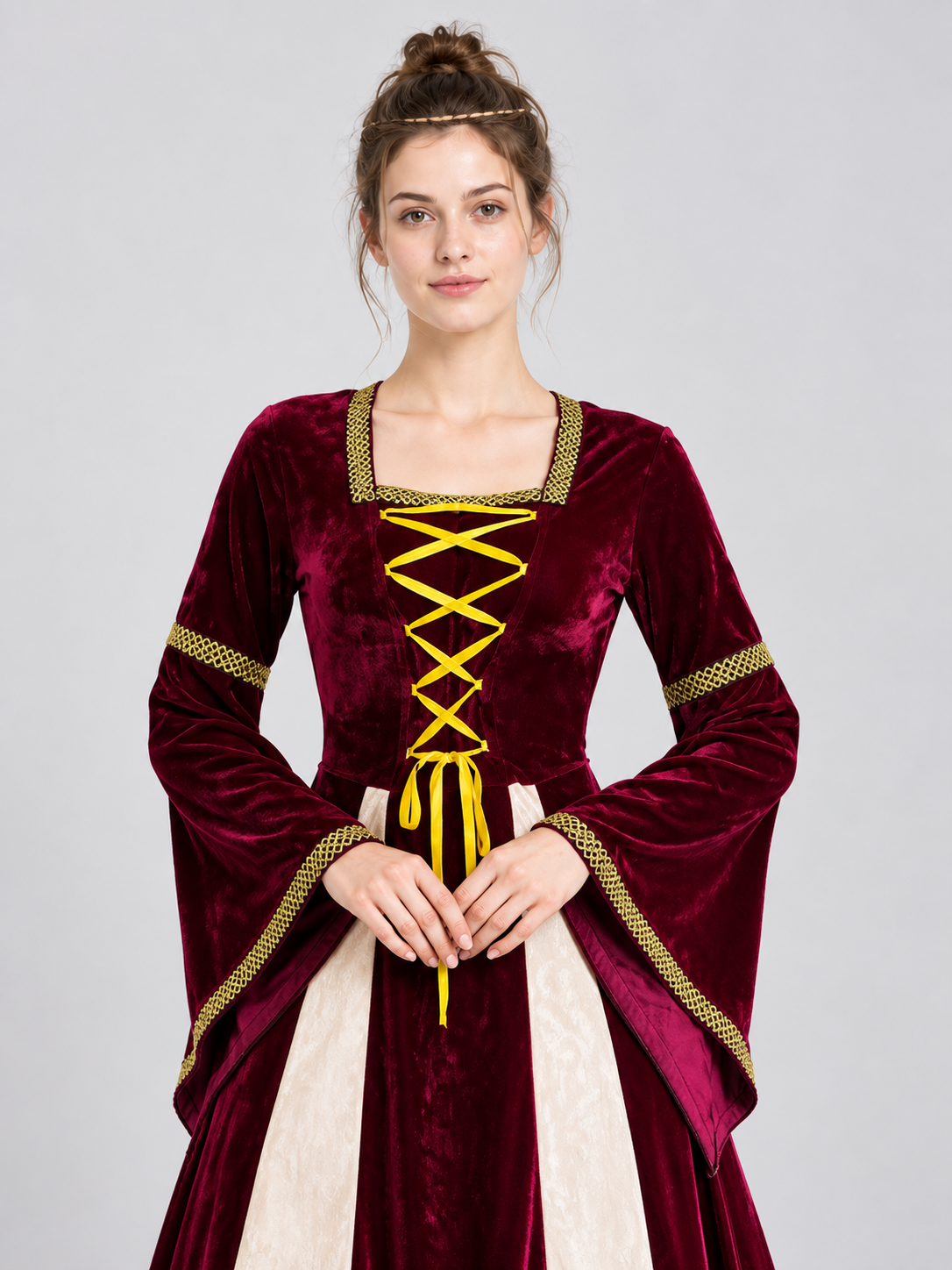 Medieval-Style Lace-Up Carnival Dress