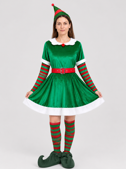 Christmas Elf Costume: Dress, Hat, and Accessories Costume Dresses detail 3