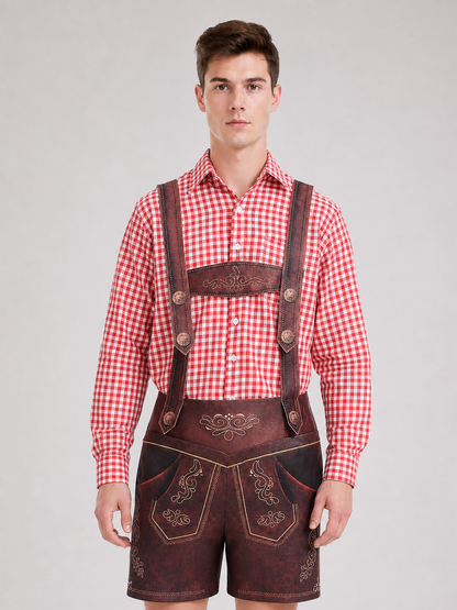 Red and White Checkered Shirt for Oktoberfest