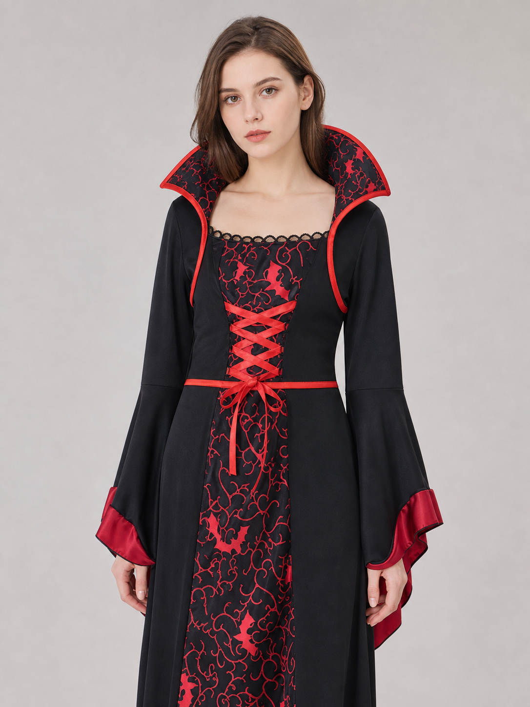 Gothic Cosplay Dress with Necklace