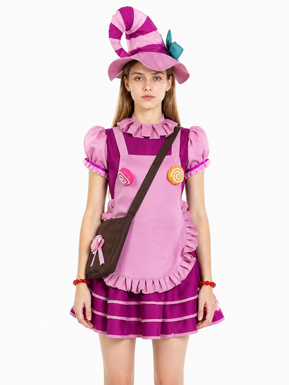 Stage Costume with Apron, Hat, and Ruffles Costume Headwear detail 3