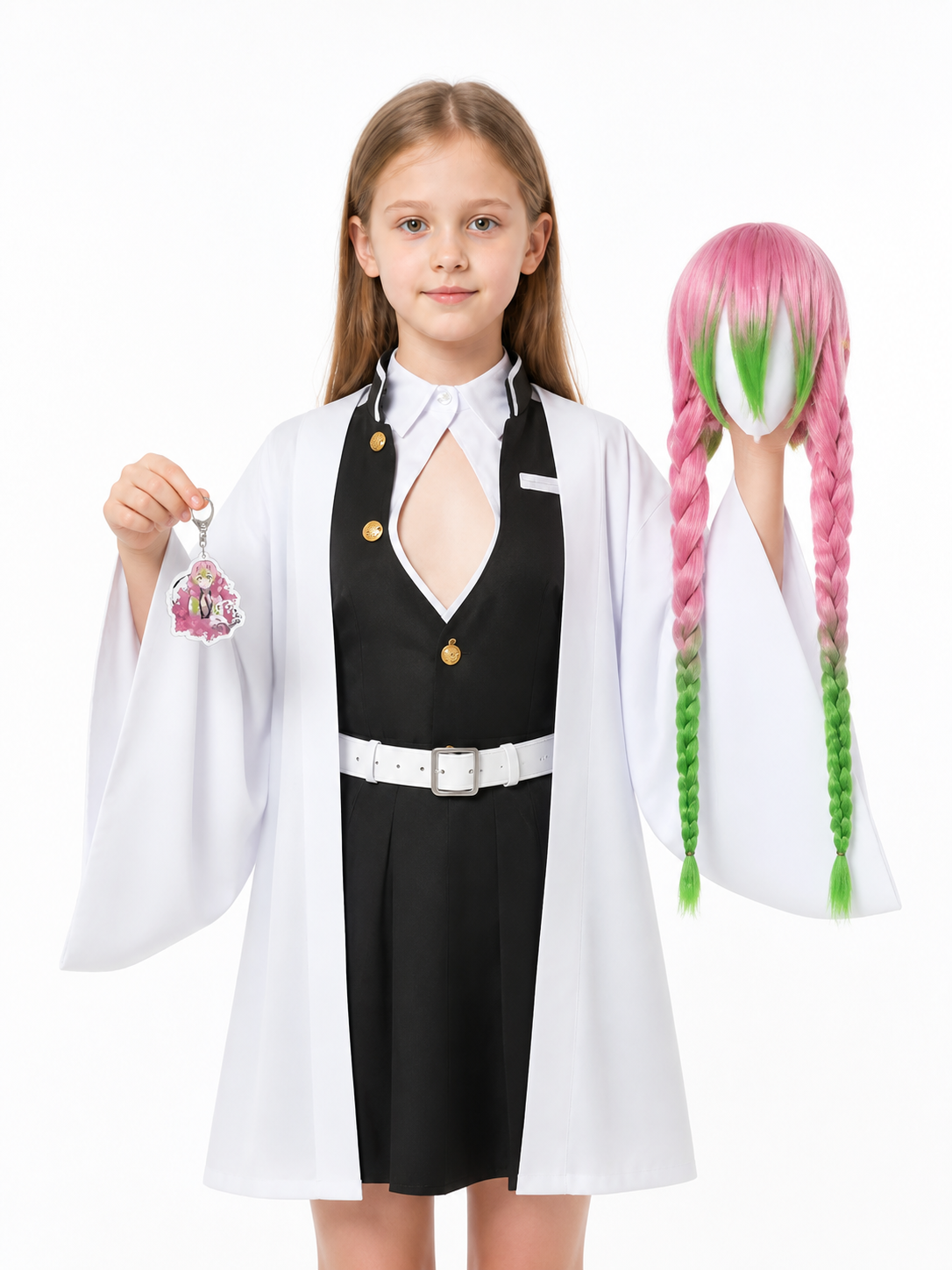 Mitsuri Kanroji Cosplay Costume with Wig Costume Wigs detail 3