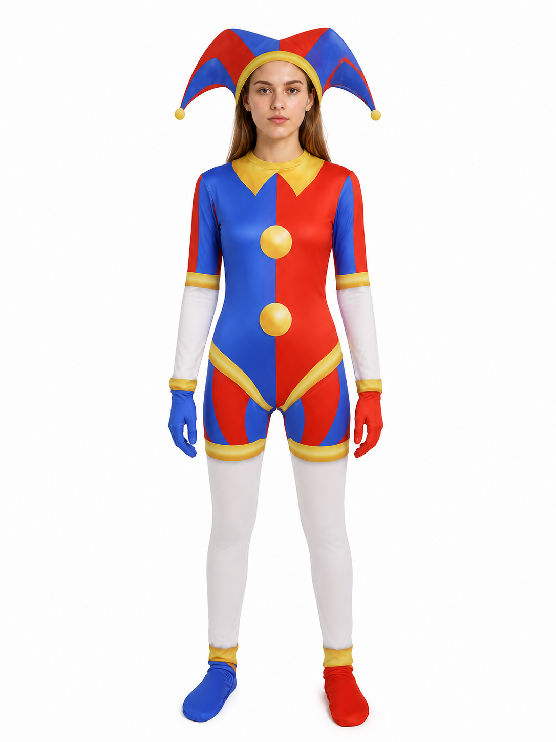 Clown Costume Jumpsuit with Hood and Gloves Costumes detail 3