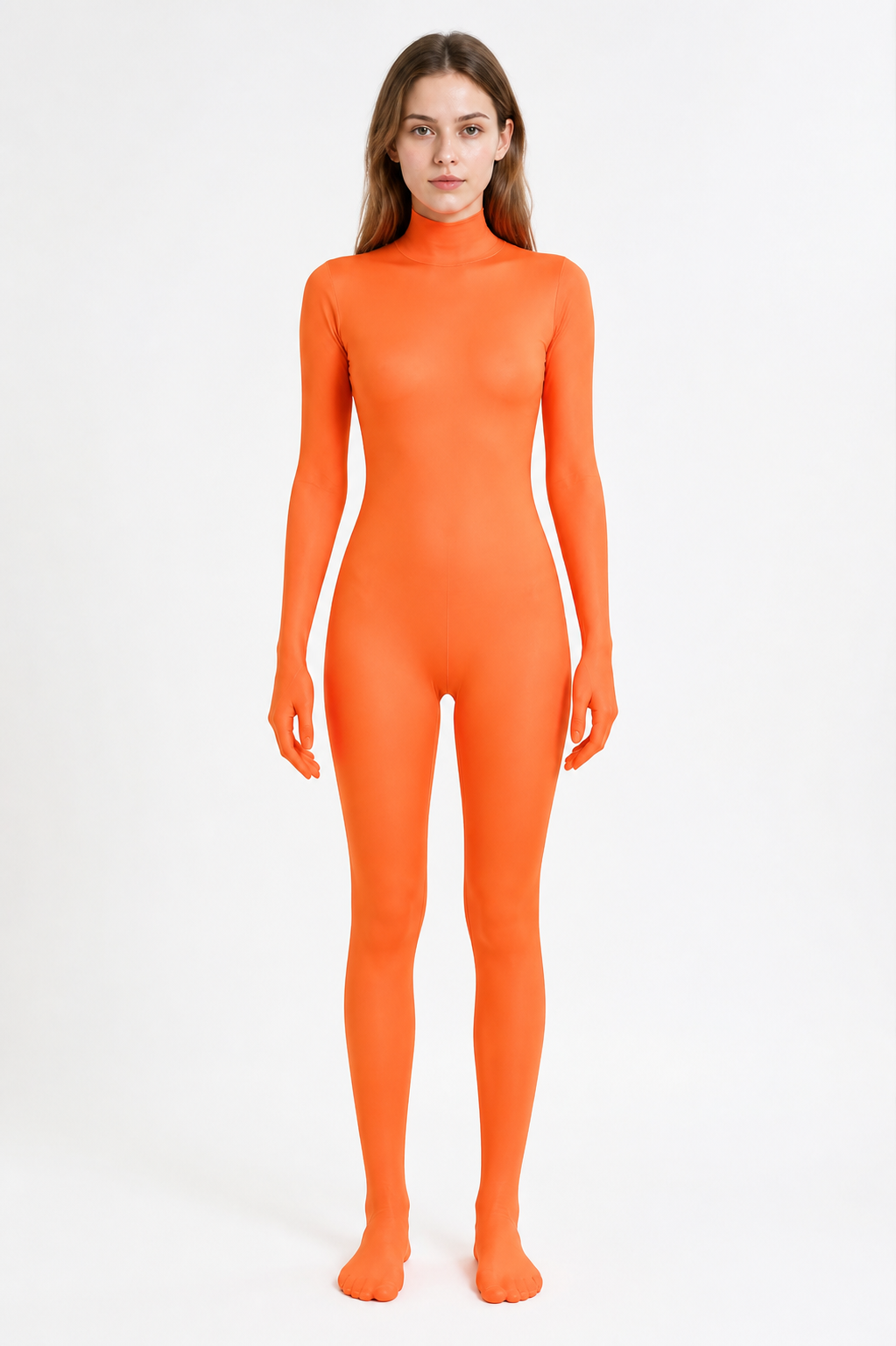 Hooded Zentai Jumpsuit with Oval Face Opening product detail 3