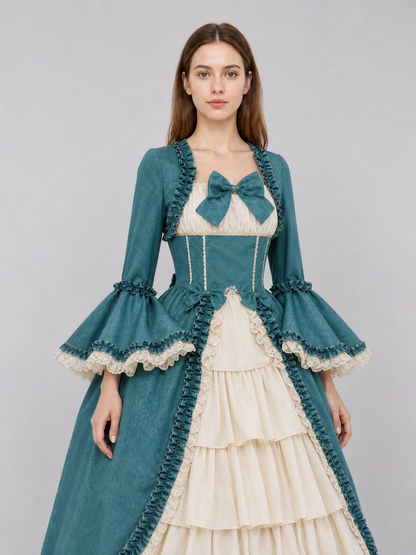 Victorian-Style Ball Gown with Ruffles
