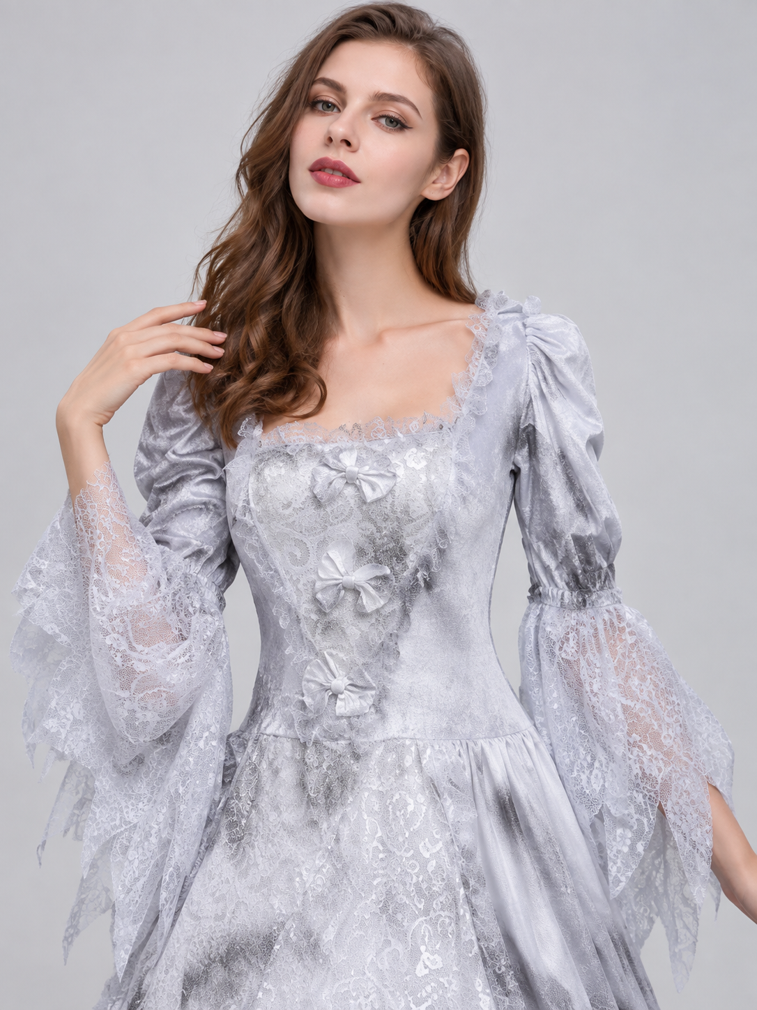 Gray Long Lace Carnival Dress