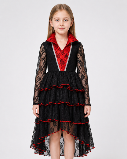 Halloween Dress with a Layered Asymmetrical Skirt Costume Dresses detail 3