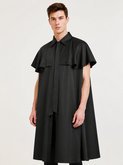 Black Carnival Cape for Halloween and Cosplay Costume Capes detail 2