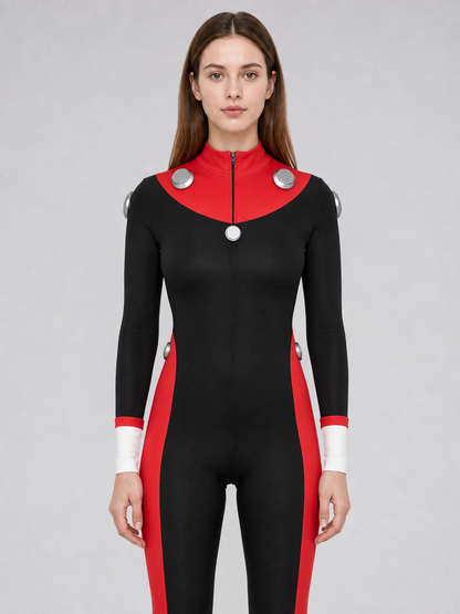 Scott Duval Cosplay Costume, Black and Red Jumpsuit