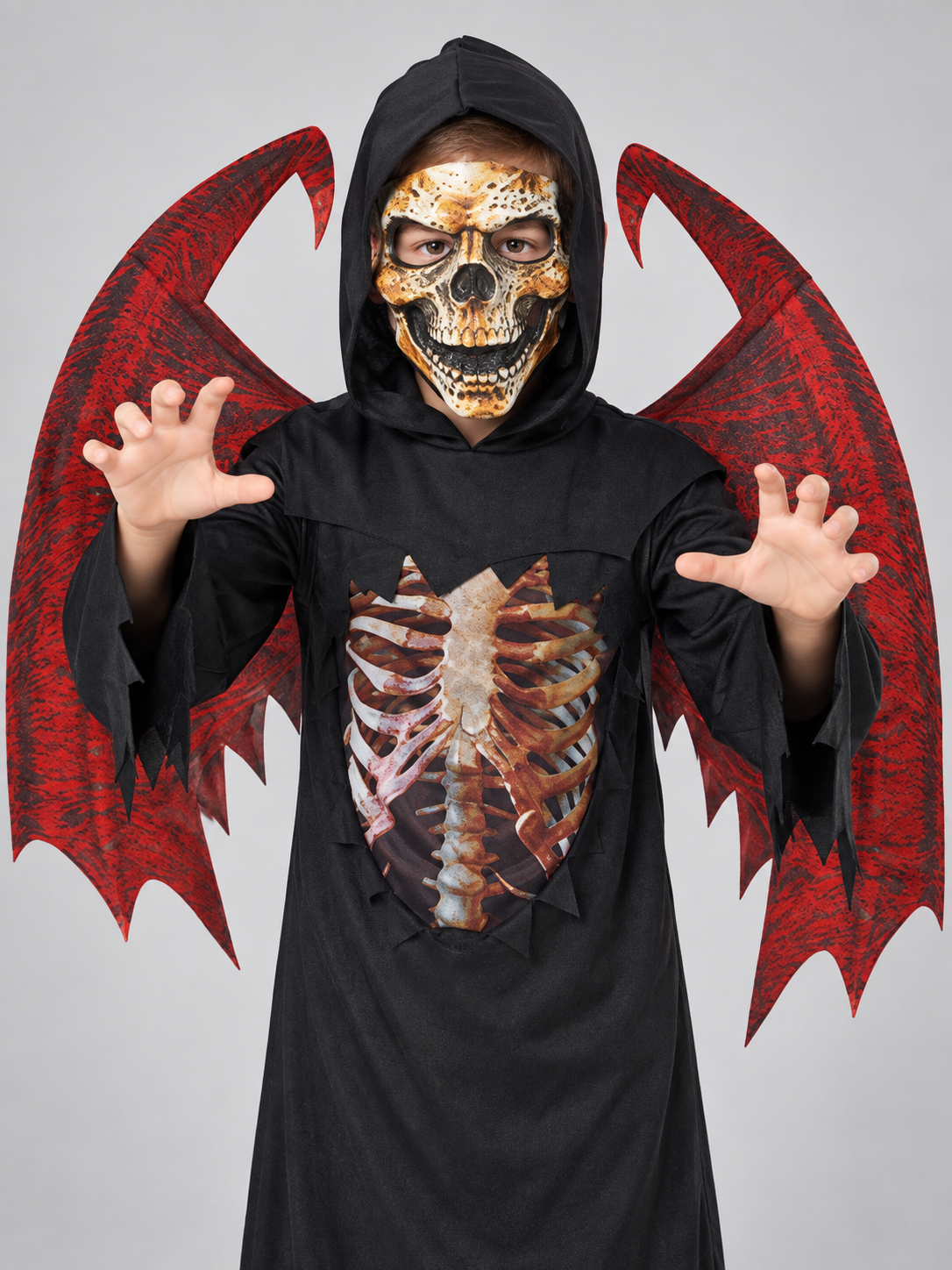 Kids' Demon Carnival Costume with Wings and Mask