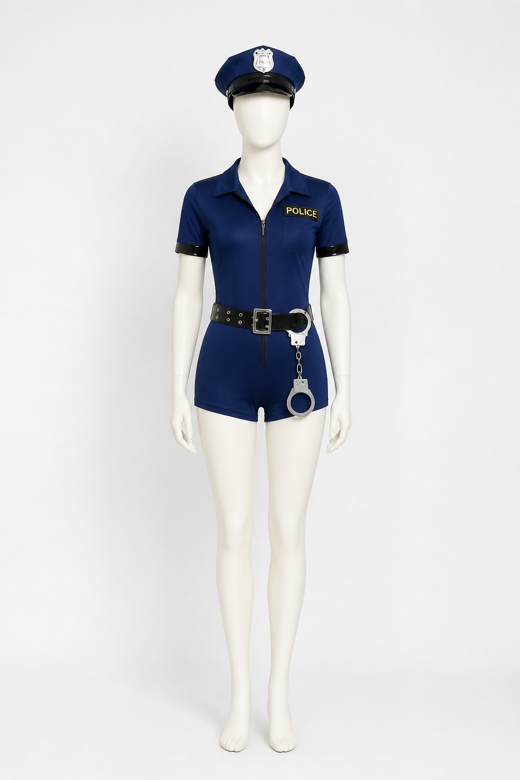 Police Costume with Jumpsuit and Cap Costume Headwear detail 3