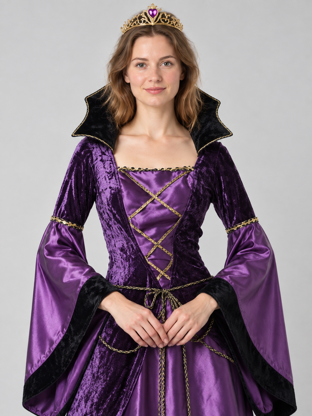 Vampire Carnival Costume with Dress, Crown, and Belt