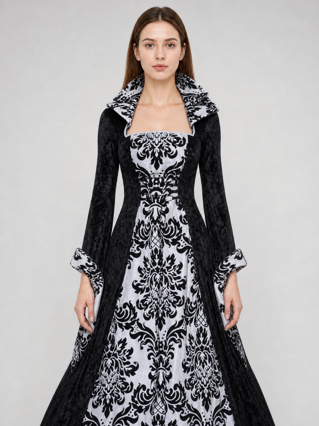 Gothic Victorian-Style Hooded Dress