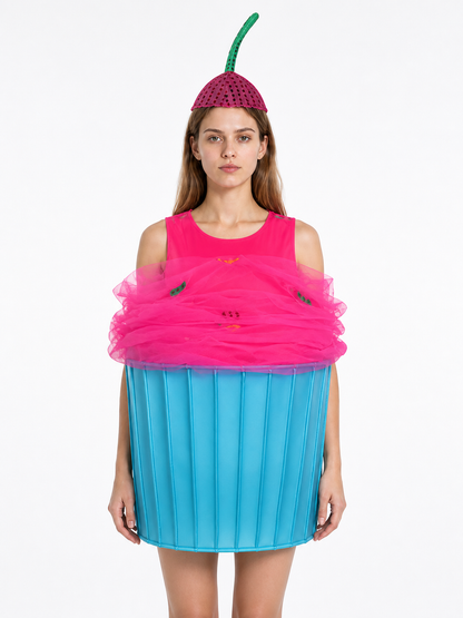 Cupcake Costume with Pink Frosting and Blue Cup Costumes detail 3